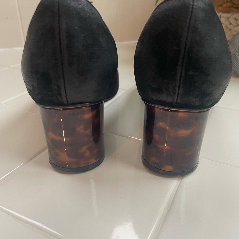 Sarah Flint Perfect Emma Black Suede and Leather 2 in Tortoise Block heels - Picture 5 of 14
